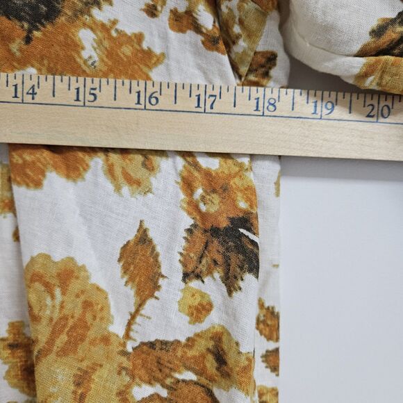 Rachel Roy Multicolor Floral Linen Blend Square Ruffle Neck Blouse Women's XS - Picture 8 of 11